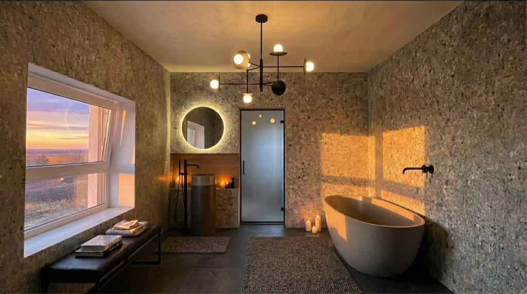 KI-Visualisierung Badezimmer am Abend